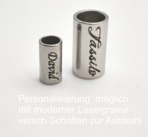 Edelstahl-Hülse, Di:3,5mm, Da:4mm, Länge:10mm, mit Gravur Option (K/2-A6)