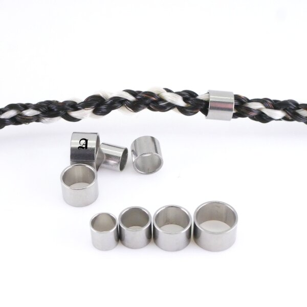 Edelstahl-Hülsen in 4 Größen, Länge: 5mm, mit Gravur-Option  (K/2-B1-2-3-