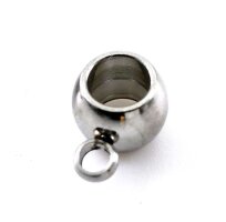 Anhängeröse, Edelstahl, Großlochperle,  innen: 4mm  (K/7-C6)