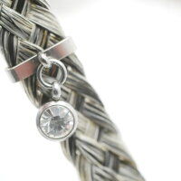 rechteckige Anhängeröse, mit Strass, Edelstahl, 10x2 mm (S1/B)