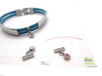 rechteckige Anhängeröse, mit Strass, Edelstahl, 10x2 mm (S1/B)