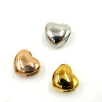 Herz, Großlochperle, Edelstahl Modulperle, natur-gold-rose, 5mm (K1/D8)