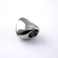 Herz, Großlochperle, Edelstahl Modulperle, natur-gold-rose, 5mm (K1/D8)