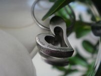 geschwungenes Herz, Anhänger, Großloch Perle, Edelstahl 3mm (K/7-B2)