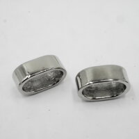 ovale kurze Edelstahl-Hülse, innen: 10x4,8mm, Zwischenteil, Gravur option (K/3-D1)