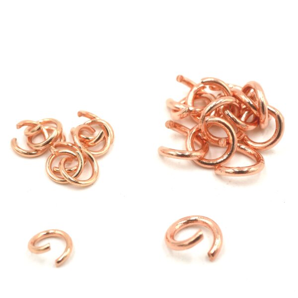 10 Ösen, Edelstahl  roségold, Ösen offen, 2 Variationen,  4, 5 und 6mm (S1/C)