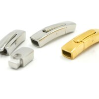 eckiger Schnappverschluß, innen: 6x4mm, Edelstahl  Natur, golden,schwarz rosé  (K34/A7+6)