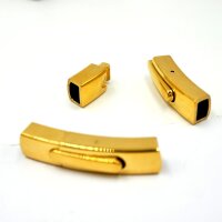 eckiger Schnappverschluß, innen: 6x4mm, Edelstahl  Natur, golden,schwarz rosé  (K34/A7+6)