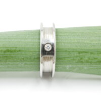 Ring für Pferdehaar mit Nut und Zirkonia in der...