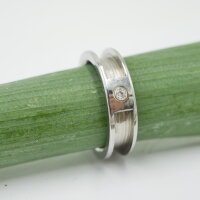 Ring für Pferdehaar mit Nut und Zirkonia in der Brücke