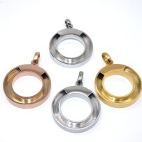NEU  - Pferdehaaranhänger, Ringscheibe zum Einlegen von Pferdehaar Golden rosegold mattiert