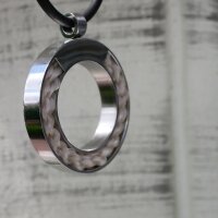 NEU  - Pferdehaaranhänger, Ringscheibe zum Einlegen von Pferdehaar Golden rosegold mattiert