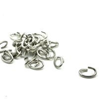 20 ovale Ösen, offen  Edelstahl Ringe, Binderinge 4x6mm 1mm oder 0,7mm  (K/5-D6)