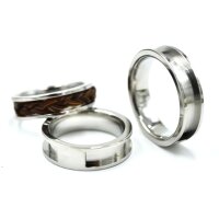 Edelstahl-Ring zum Einlegen von Pferdehaar, 6mm breit mit 4mm Nut und Brücke