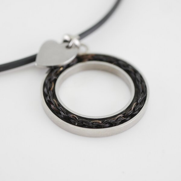27mm Edelstahl-Anhänger Ring ohne Brücke, Anhänger für Pferdehaar, Holz