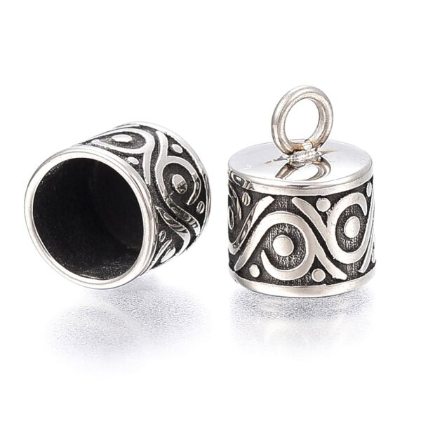 Endkappe, Antik-Look,  innen: 8,3mm Edelstahl, Westernstyle (K5//B7)