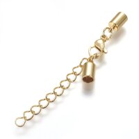 Karabiner-Set mit Endkappe,  4,3 mm, goldfarbig,...