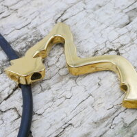 Pferdekopf Anhänger oder Brosche aus Edelstahl mit echtem Pferdehaar zum Einflechten inkl. Kette