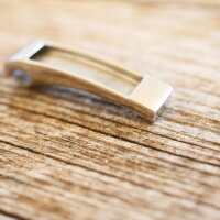 rechteckiger Anhänger für Pferdehaar zum Einlegen, Pferdehaarschmuck, modern und elegant, Edelstahl,