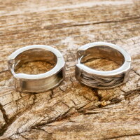 Ohrschmuck, Clip Creole für Pferdehaar zum Einlegen, Pferdehaarschmuck, Edelstahl- (K/1-C3)