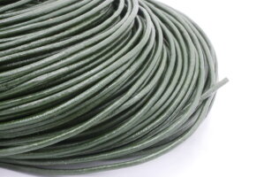 Lederschnur 2mm grün Material, Lederband, 2 Meter