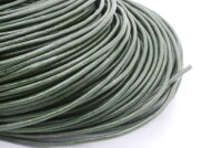 Lederschnur 2mm grün Material, Lederband, 2 Meter