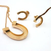 Hufeisen-Ohrstecker aus Edelstahl, zum Einlegen von Pferdehaar