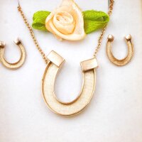 Hufeisen, Schmuckset-Pferdehaarschmuck, Edelstahl zum Einlegen von Pferdehaar