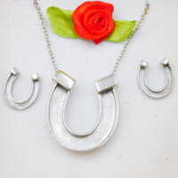 Hufeisen, Schmuckset-Pferdehaarschmuck, Edelstahl zum Einlegen von Pferdehaar