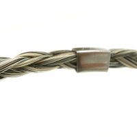 eckige 9mm, Hülse Edelstahl innen: 5x5mm, für Pferdehaar und Lederarmbänder (K/2-B7)