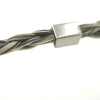eckige 9mm, Hülse Edelstahl innen: 5x5mm, für Pferdehaar und Lederarmbänder (K/2-B7)