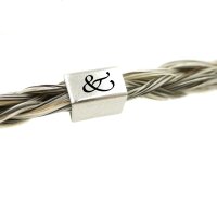 eckige 9mm, Hülse Edelstahl innen: 5x5mm, für Pferdehaar und Lederarmbänder (K/2-B7)