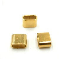 ovale Edelstahl-Hülse, natur oder gold innen: 3.5x7.5mm, Natur, Golden, Zwischenteil, Gravuroption (