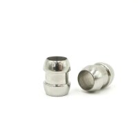 Edelstahl Perle Olivenform, Großloch innen: 7mm,...