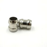 Edelstahl Perle Olivenform, Großloch innen: 7mm, mit breiter Nut  (K/7-B3)