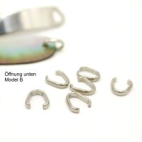 6 Edelstahl-Ösen, geschlossen oder geöffnet, 9x5,5mm 2mm breit  (K/2-D6)