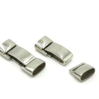eleganter Verschluss Edelstahl mit Federhaken,13,5x6mm (K/9-C3)