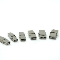 7 Größen Clipverschluß  Edelstahl  ohne Einkleben (K/6-D1-4)