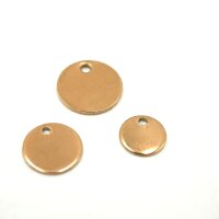 8, 10 oder 12mm runder Anhänger in Roségold...
