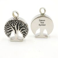 BAUM - Asche Anhänger mit Gravur, Mini Urne & Andenken Schmuck (S1/E)