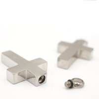 Kreuz Asche-Anhänger mit Gravur, Mini Urne & Andenken-Schmuck (K37/A1)