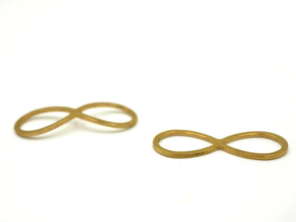 flache dünne Infinity Schleife, golden 9x20x1mm  Edelstahl, (S1/A)