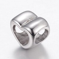 Herz  Glanz, Großlochperle mit Durchbruch, Edelstahl Modulperle, innen:5mm (K7/C5)