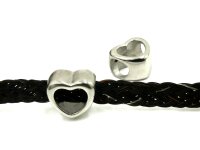 Herz  Glanz, Großlochperle mit Durchbruch, Edelstahl Modulperle, innen:5mm (K7/C5)
