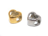 Herz  Glanz, Großlochperle mit Durchbruch, Edelstahl Modulperle, innen:5mm (K7/C5)