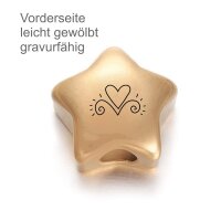 Edelstahl Stern Großlochperle, Modulperle, innen: 3mm (K21/D6)
