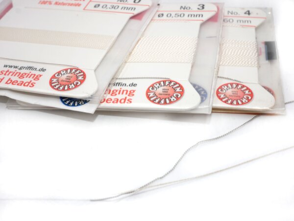Fädelgarn, Fädelseide, 100% Seide, dünne Perlseide, Perlfaden (K27/C1)
