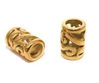 Ornament Hülse Edelstahl,  Innen: 4,6mm, durchbrochen, Antik Look (K3/B8)
