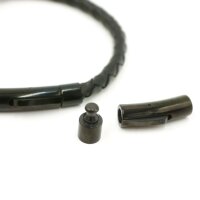 Schnappverschluß, Innen: 6mm, in rosé, Natur, golden, schwarz, Edelstahl mit Gravuroption (K/33-D5-8