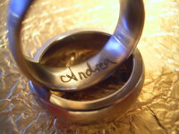 goldener Zirkonia Ring mit Nut, Edelstahl, für Pferdehaar in 9 Größen (K11/B6-8)-